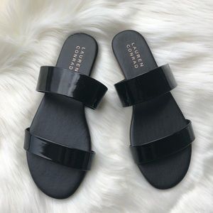 Lauren Conrad Black Glossy Sandals